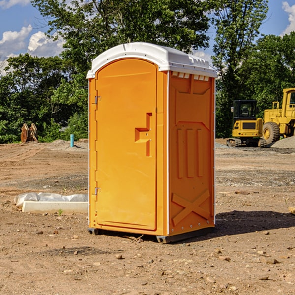 how often are the portable restrooms cleaned and serviced during a rental period in Lowellville